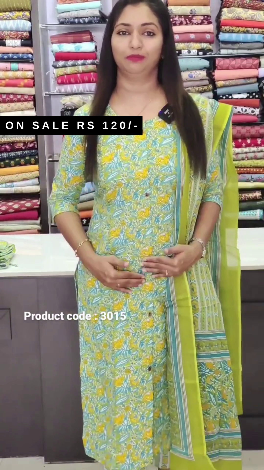 Beautiful pure cotton printed kurta pant suit neck hand embroidered mirror work along side Chiffon dupatta - Image 4