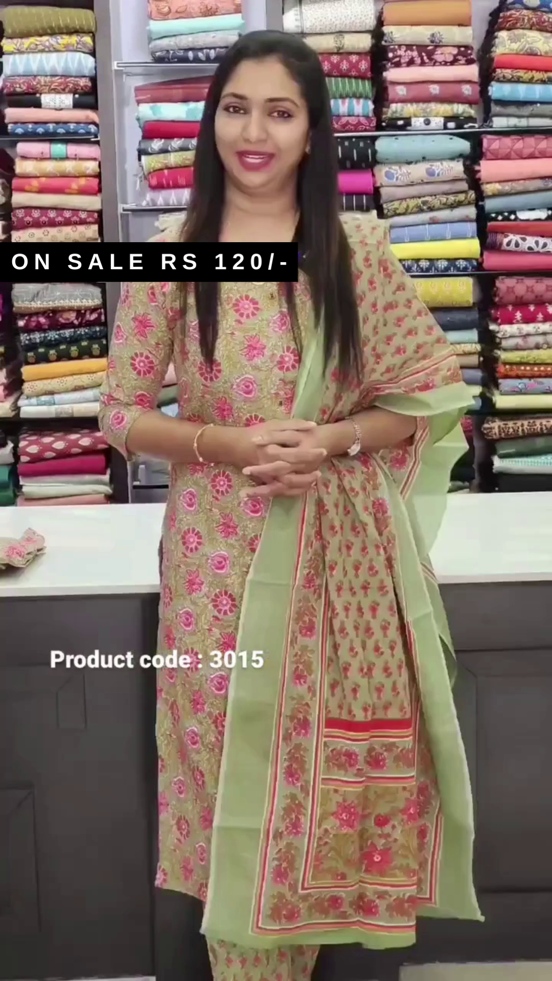 Beautiful pure cotton printed kurta pant suit neck hand embroidered mirror work along side Chiffon dupatta - Image 5