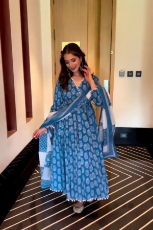 Digital Print Sky Blue Suit