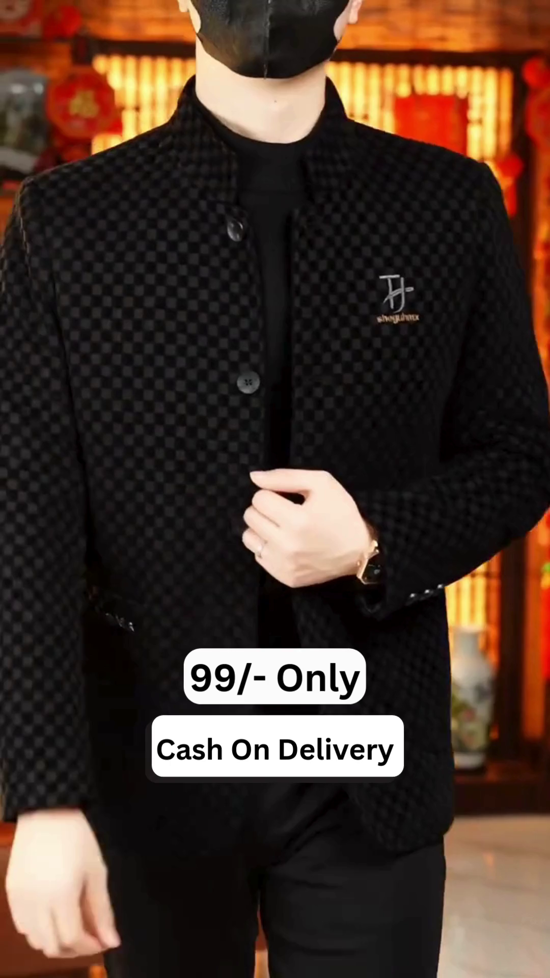 Men's Slim Fit Wool Blazer: Smart Casual Solid Color Suit Jacket - Formal Stand Collar Coat - Image 2