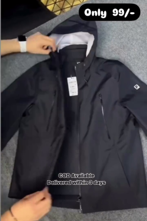 hooded mountain parka, black