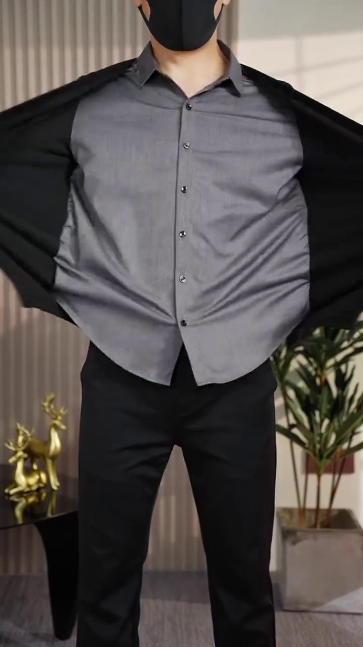 Men'S Patchwork Casual Fake Two-Piece Shirt, Casual Turndown Collar Long-Sleeved Shirt - Image 8