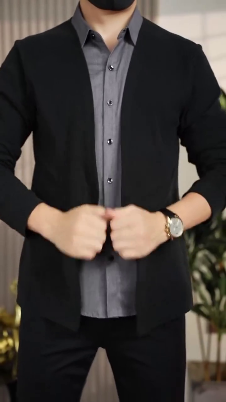 Men'S Patchwork Casual Fake Two-Piece Shirt, Casual Turndown Collar Long-Sleeved Shirt - Image 3