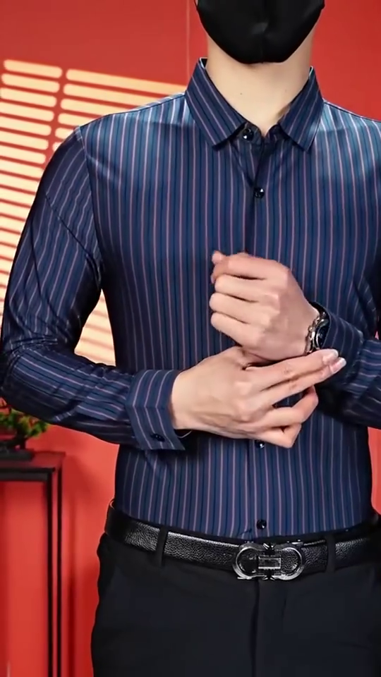 Men's Pure Cotton Checks Pattern Slim Fit Semi Cutaway Collar Full Sleeve Formal Shirt - Image 13