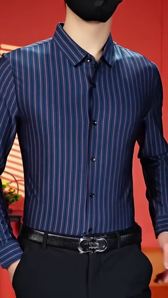 Men's Pure Cotton Checks Pattern Slim Fit Semi Cutaway Collar Full Sleeve Formal Shirt - Image 10