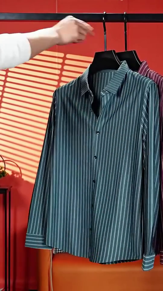 Men's Pure Cotton Checks Pattern Slim Fit Semi Cutaway Collar Full Sleeve Formal Shirt - Image 8