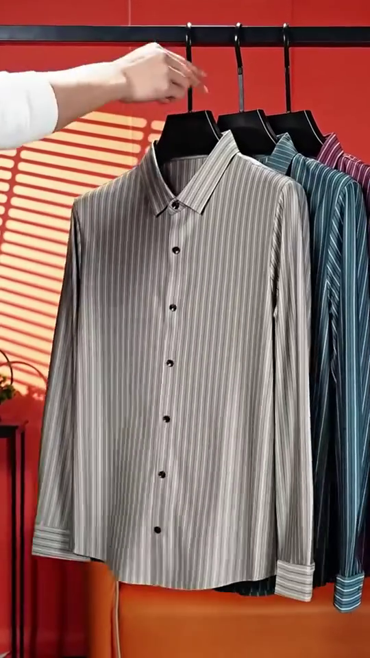 Men's Pure Cotton Checks Pattern Slim Fit Semi Cutaway Collar Full Sleeve Formal Shirt - Image 7