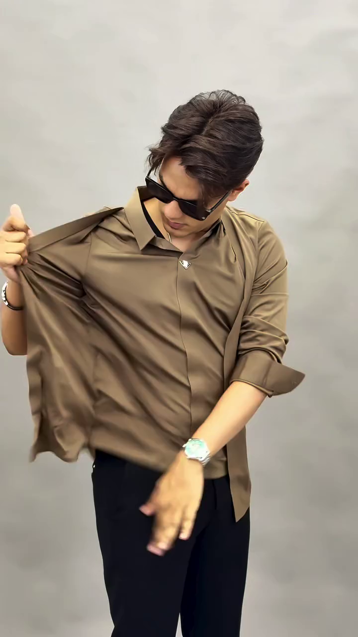 Classic Self Design Spread Collar Casual Shirt - Image 9