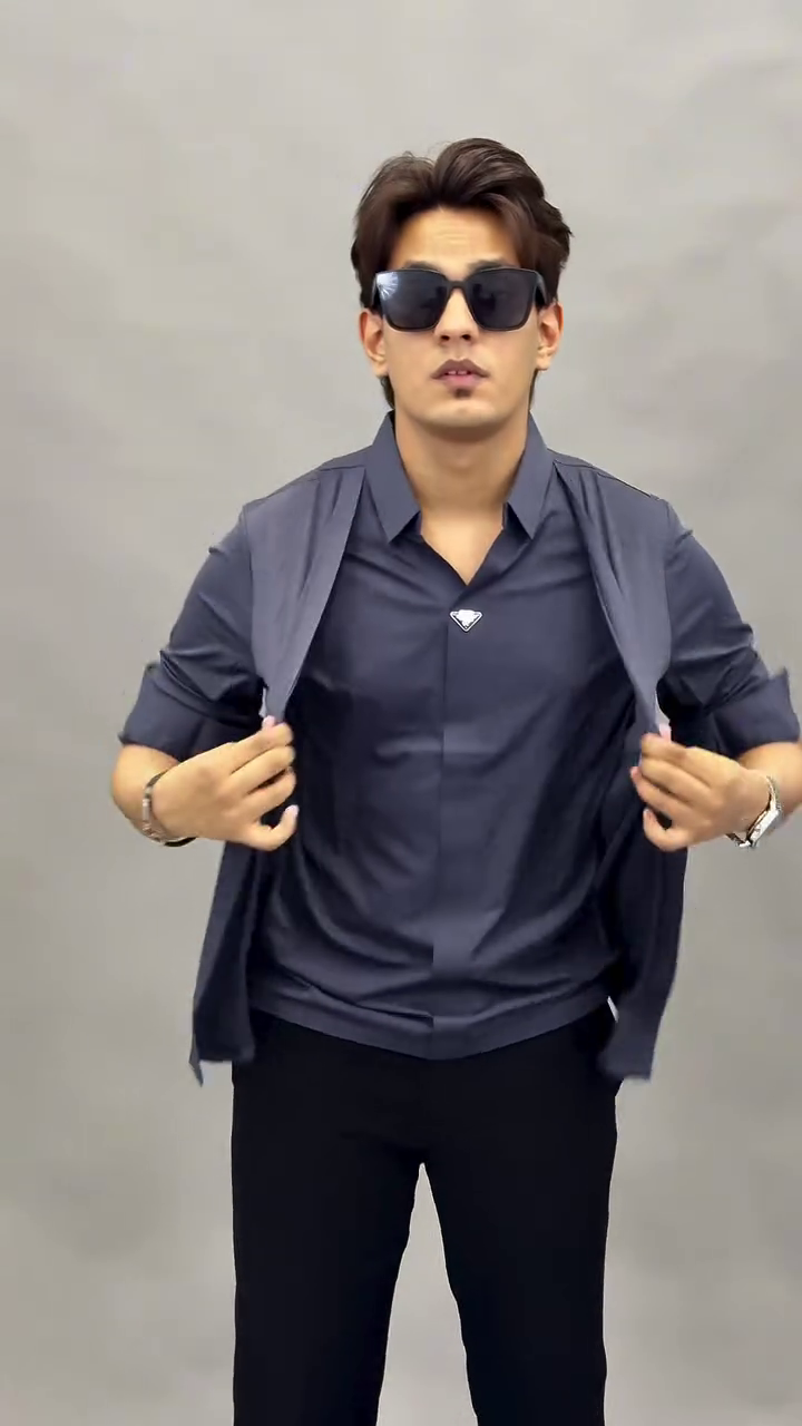 Classic Self Design Spread Collar Casual Shirt - Image 7
