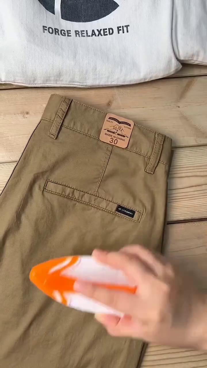 Men Khaki Slim Fit Solid Chinos - Image 6